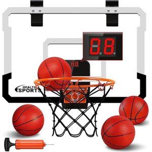 Indoor Mini Basketball Hoop with Electronic Scoreboard -Over The Door Basketball